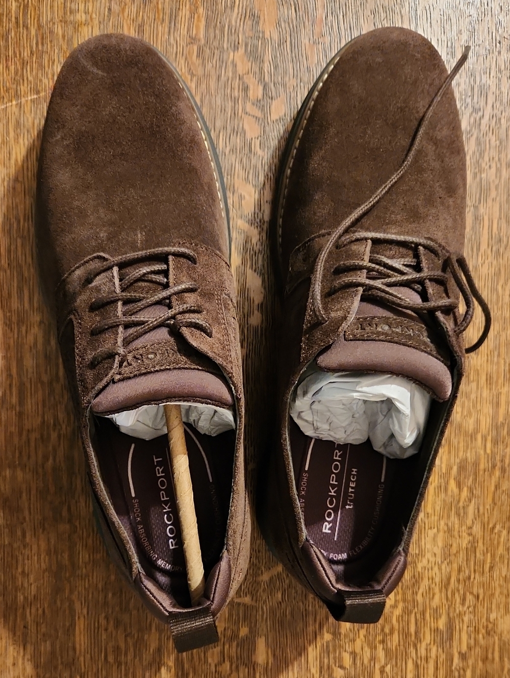 Rockport Men’s Dark Brown Suede Oxfords "Canton" Men's Size 10